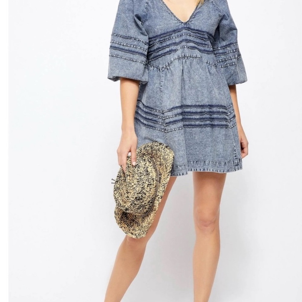 Free People Blue Denim Dress